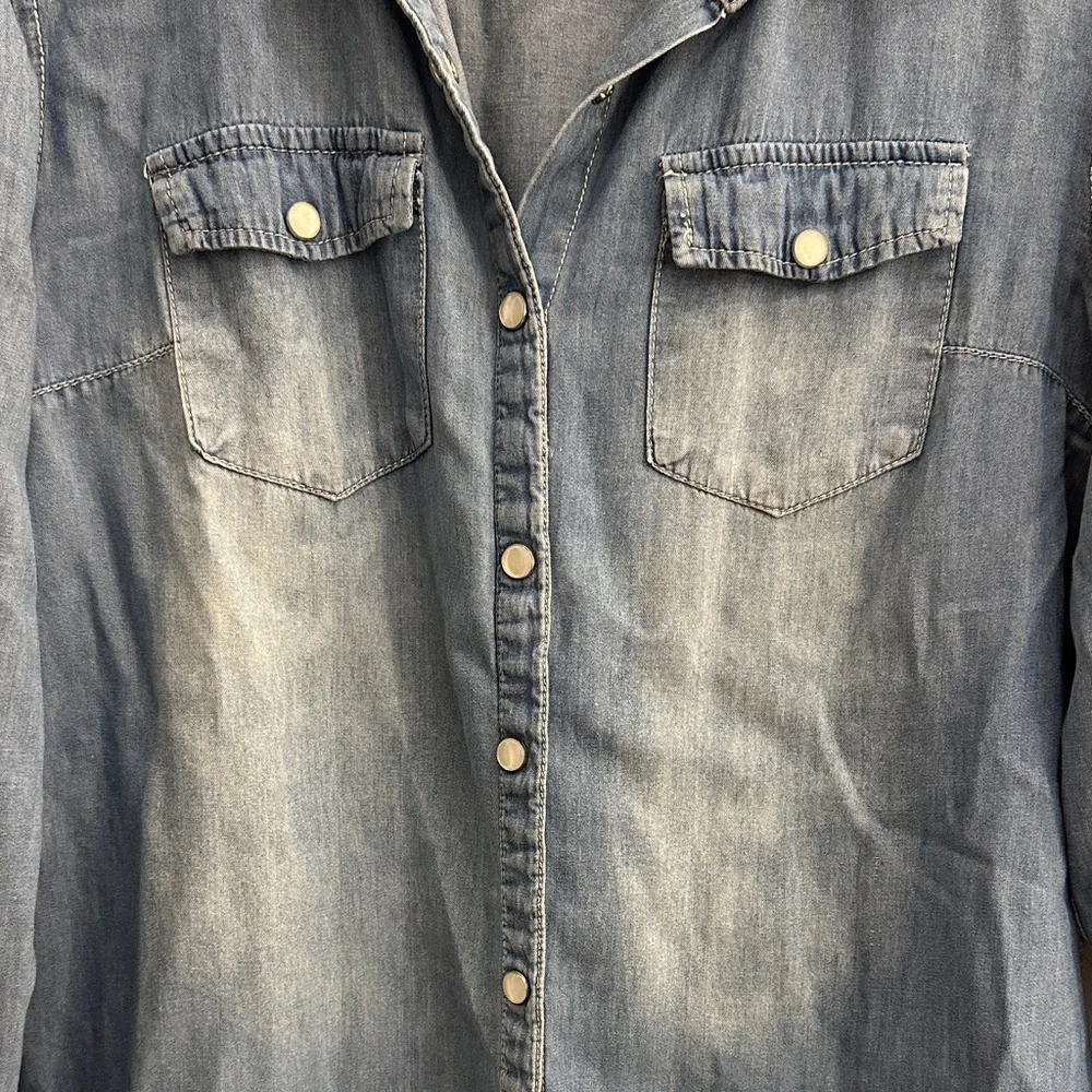 Denim Button-Up Shirt - Picture 2 of 7